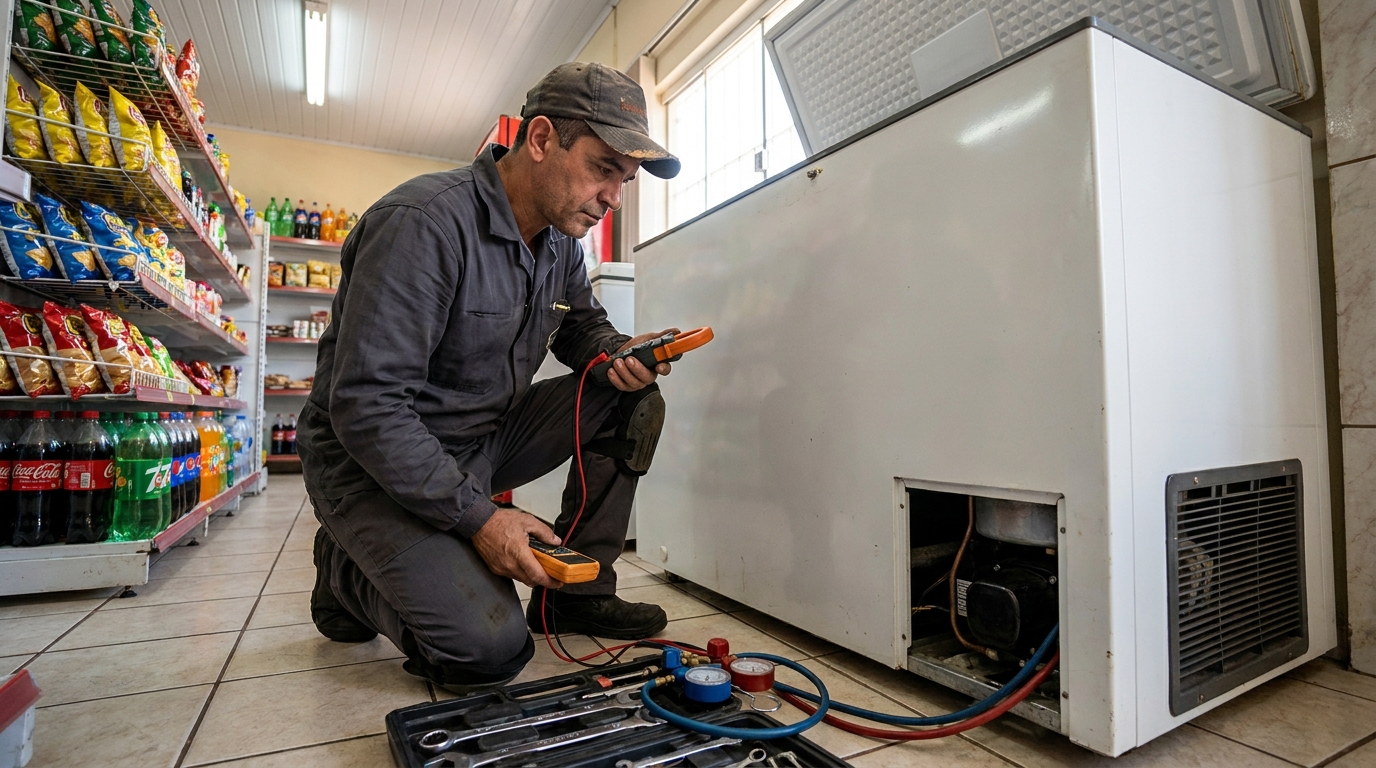 Conserto de placa eletrônica de freezer no Morumbi, Uberaba‑MG
