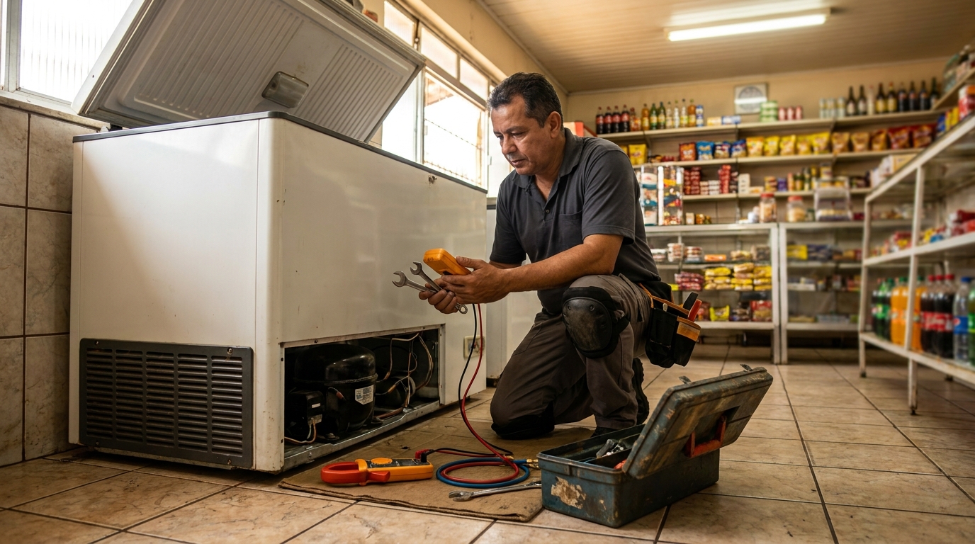 Técnico de conserto de freezer em residência no Morumbi, Uberaba‑MG
